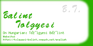 balint tolgyesi business card